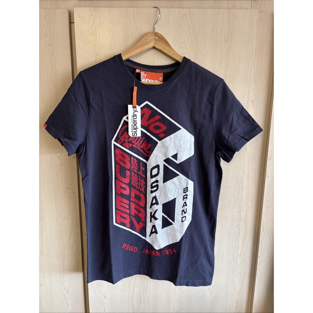 NWT Super Dry Osaka 6 Mens XL X-Large Blue Orange Graphic T-Shirt